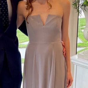 Strapless size 2 tall gray bridesmaids dress